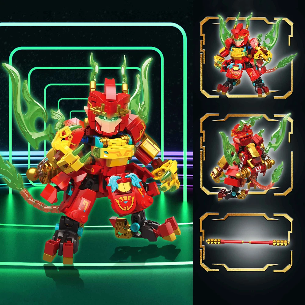 Микро-мини-строительные блоки Wukong Zhao Yun тема War God идеально подходят для