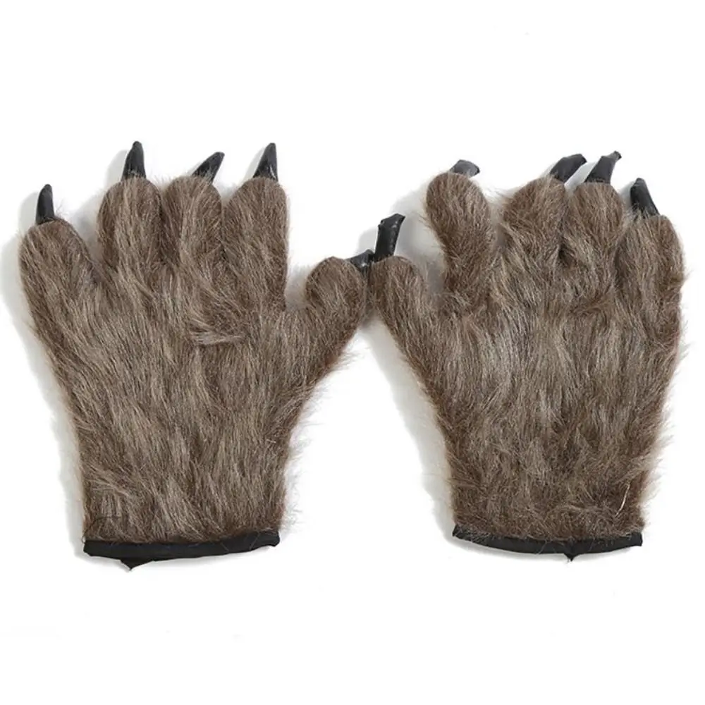 

1Pair Halloween Werewolf Gloves Werewolf Hand Costume Gloves Wolf Claw Hands Animal Gloves Halloween Cosplay Accessories