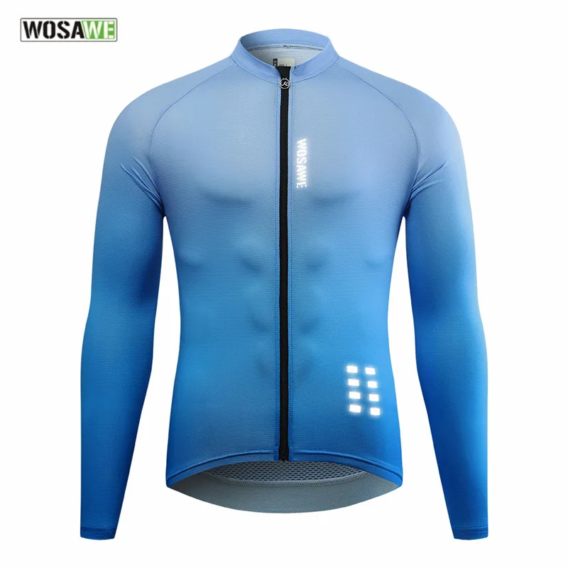 

Мужская велосипедная Джерси WOSAWE, светоотражающая одежда, быстросохнущая дышащая одежда для горных велосипедов, спортивная одежда, Джерси с длинным рукавом для мотокросса