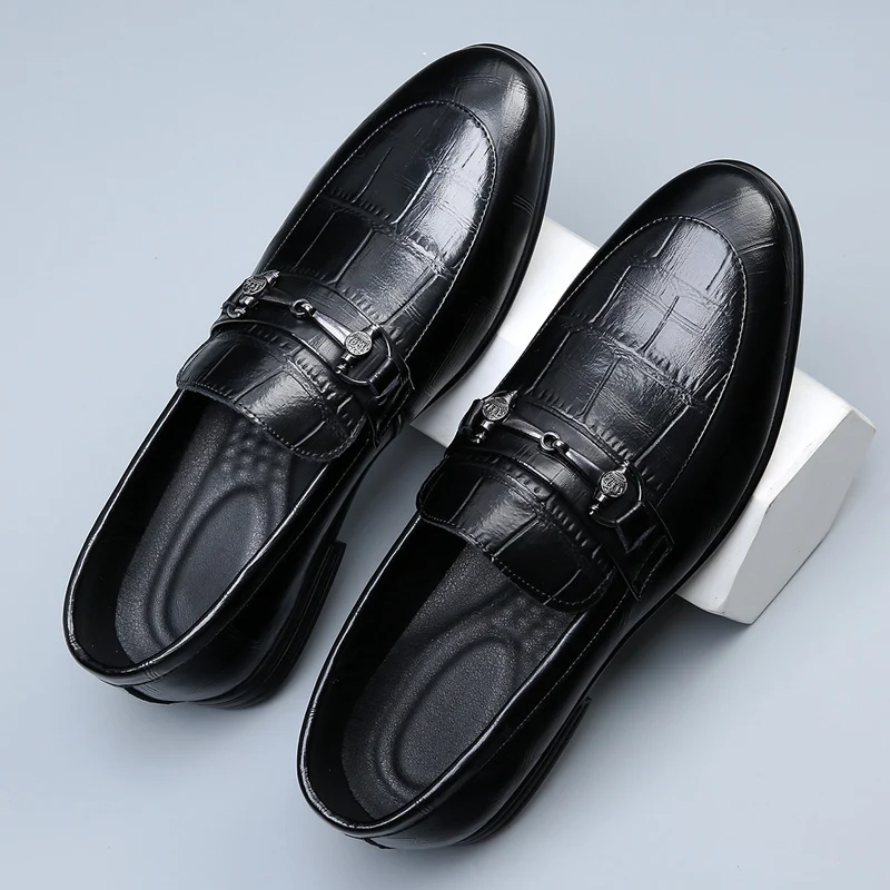 Туфли мужские из натуральной кожи заостренный носок корейский стиль деловые