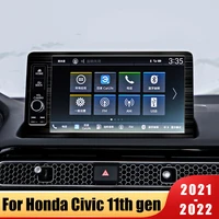 for honda civic 11th gen 2021 2022 car navigation gps panel decorative trim cover sticker stainless steel interior accessories