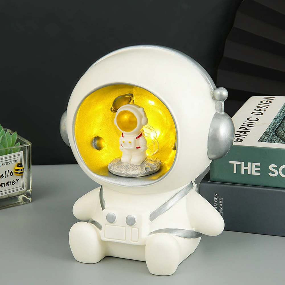 

Cartoon Astronaut Piggy Bank Night Light Bedside Table Desktop Lamp Ornament Toy Cute Astronauty Piggy Bank Lamp