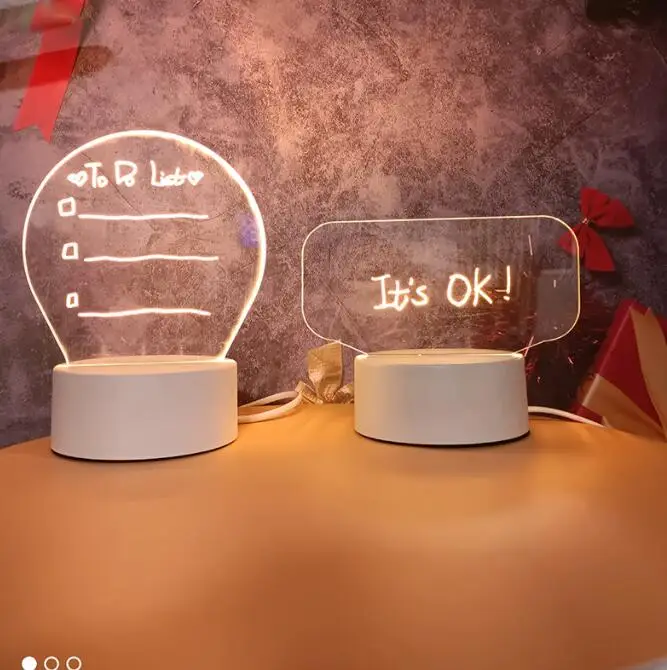 

Creative 3D night light girl heart luminous message board DIY
