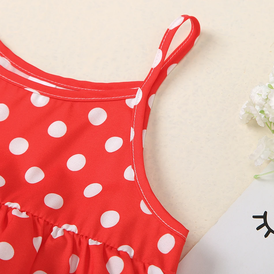 Summer Baby Girl Casual Clothes Toddler Polka Dot Cake Sling Top Denim Shorts Bow Headwear Kids Sleeveless Cosumes Sets 0-24m