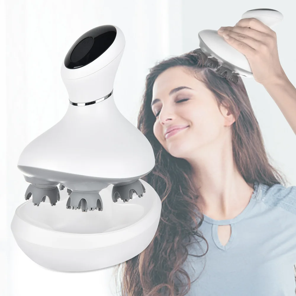 

Electric Head Massage Device 3D Stereo Scalp Stress Relax Head Massage Tool Prevent Hair Loss Body Deep Tissue Kneading Massager