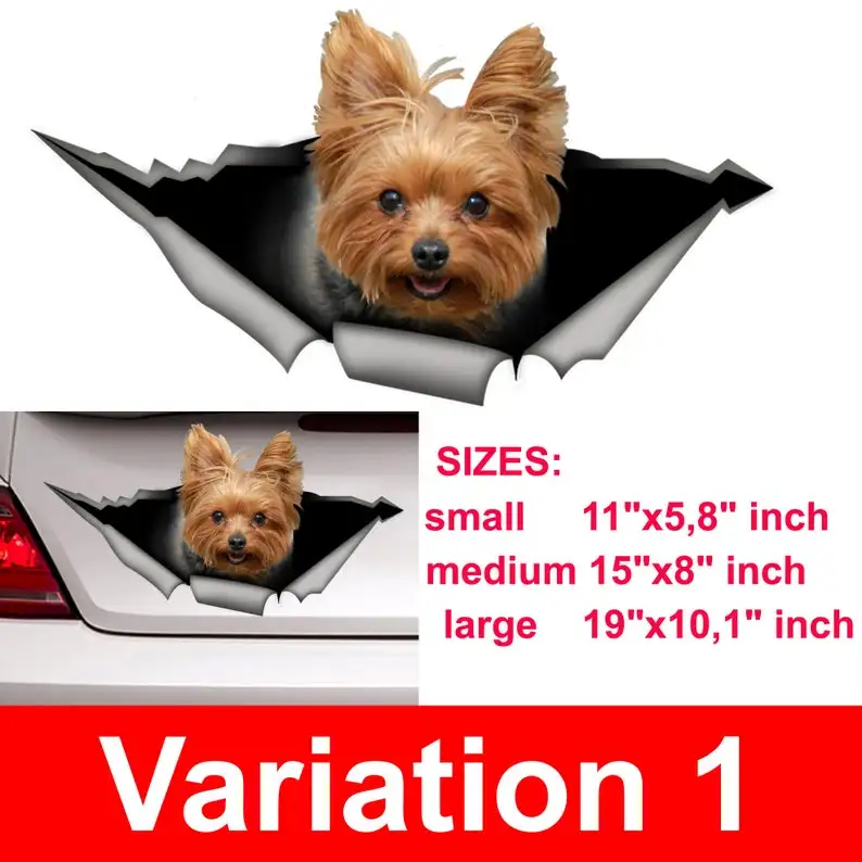 

Yorkshire terrier car Decal, Yorkshire sticker ,pet Decal, dog decal, Car Decal, funny decal, Laptop Decal, 3D sticker