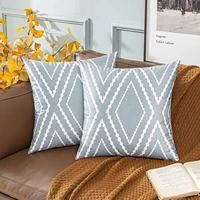 velvet throw pillow cover 45x45cm geometric decorative cushion cover nordic soft modern pillowcases for sofa bed living room