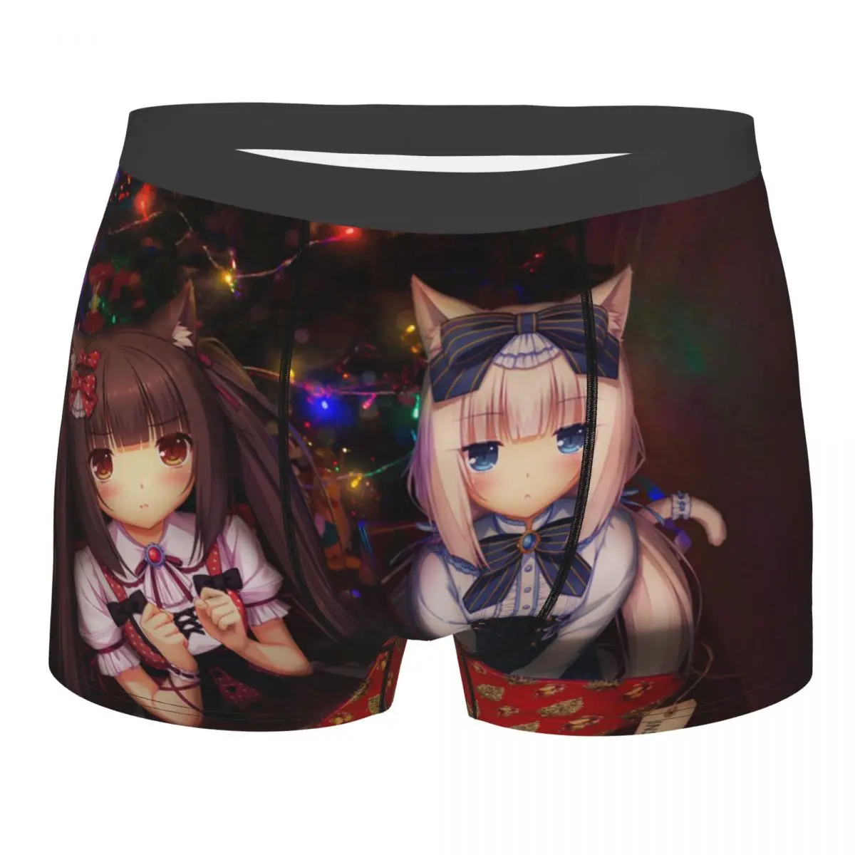 

Мужские милые шорты-боксеры с надписью NEKOPARA белье с картинками аниме Game Kawaii, Мужские дышащие трусы