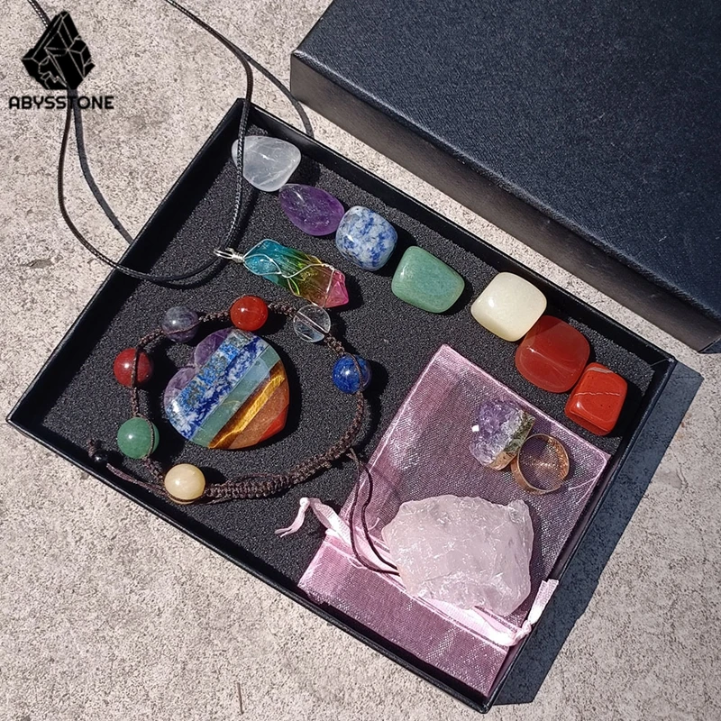 

Набор кристаллов чакр, натуральные камни-сырье, подвеска, аметист, кластер, кольцо, браслет, медитация, ведро, украшение для дома, восстанавл...