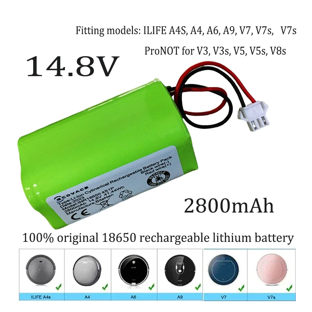 INR18650 100% 4S1P 14 8 V 2800mAh аккумуляторная батарея для A4 A4S A6 аксессуары робота-пылесоса