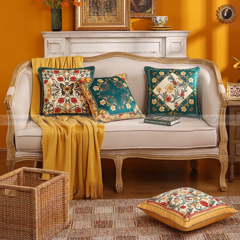 

Giverny Impression Pillow Vintage Sofa Lumbar Cushion Light Luxury Pillowcase