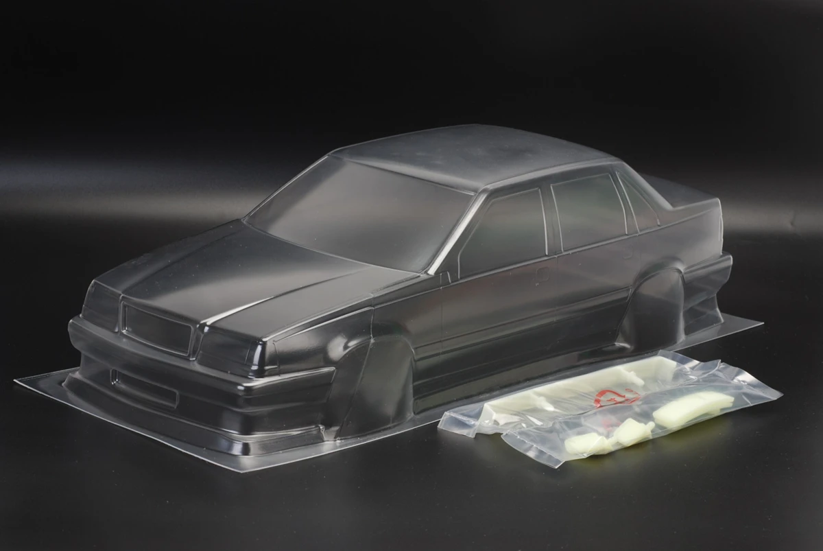 Volvo850 Body Pc Plastic Clear Car Shell W/ Tail Wing Rearview Mirrors For 1/10 On-Road Rc Drift Cars Model