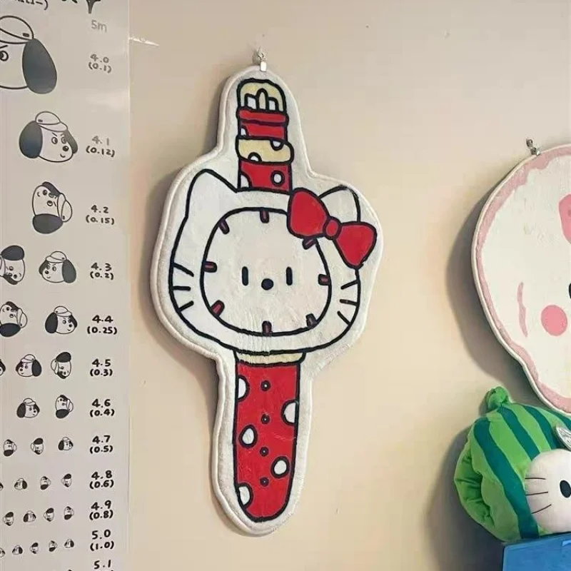 

Sanrio Hello Kitty Red Small Watch Carpet Decorative Tapestry Wall Decoration Cartoon Floor Mat Popular anime Peripheral