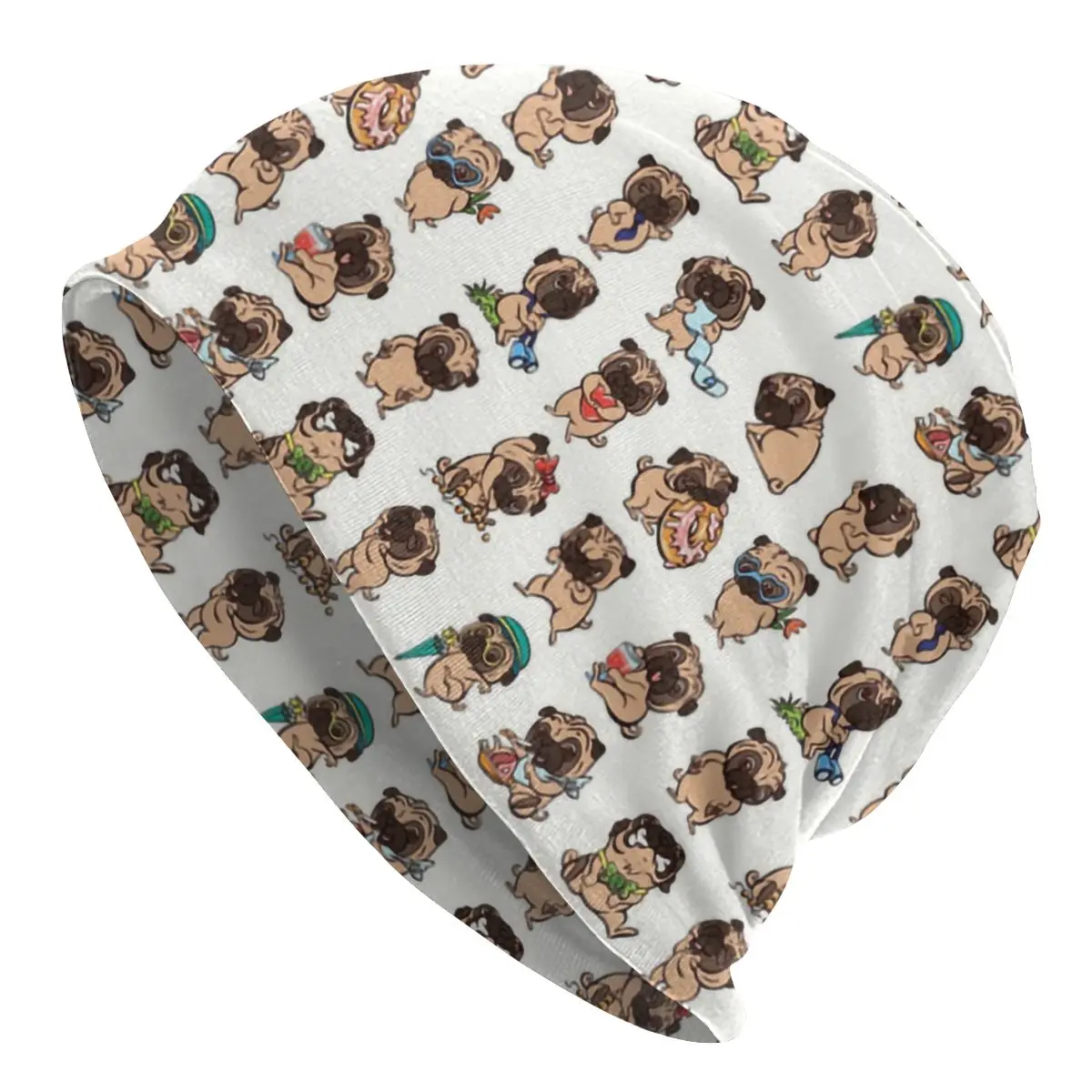 

Kawaii Pug Puppy Pattern Bonnet Beanie Knitting Hat Men Women Cool Pet Dog Warm Winter Skullies Beanies Caps for Ski