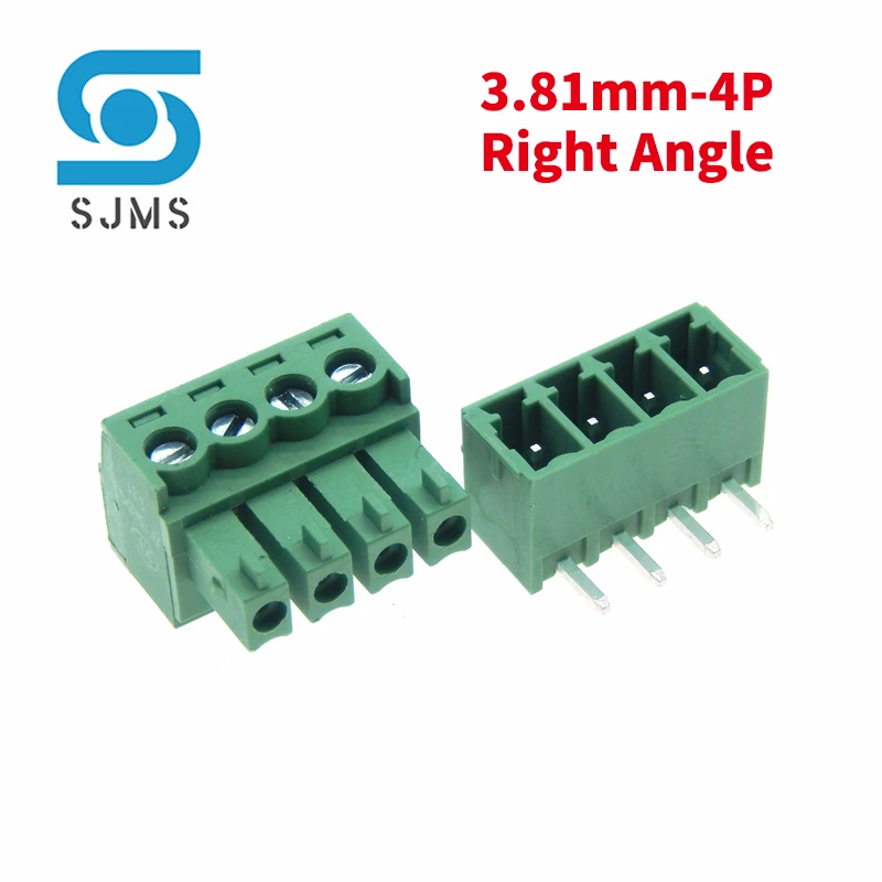 5 комплектов 15EDG 3 81 мм 4 P Штекерный разъем контакта шаг PCB прямоугольный изогнутый