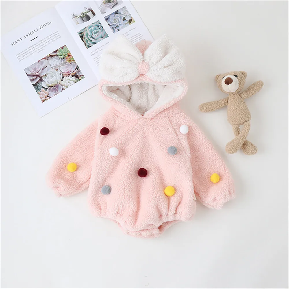 

Baby Rompers cotton Infant Jumpsuit long sleeves cherry print Baby Bodysuit Pink Newborn Unisex winter Toddler Costume 0-24Month