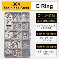 e clip washer 215320 pcs 304 stainless steel e clip washer assortment kit circlip retaining ring for shaft fastener m1 5m15
