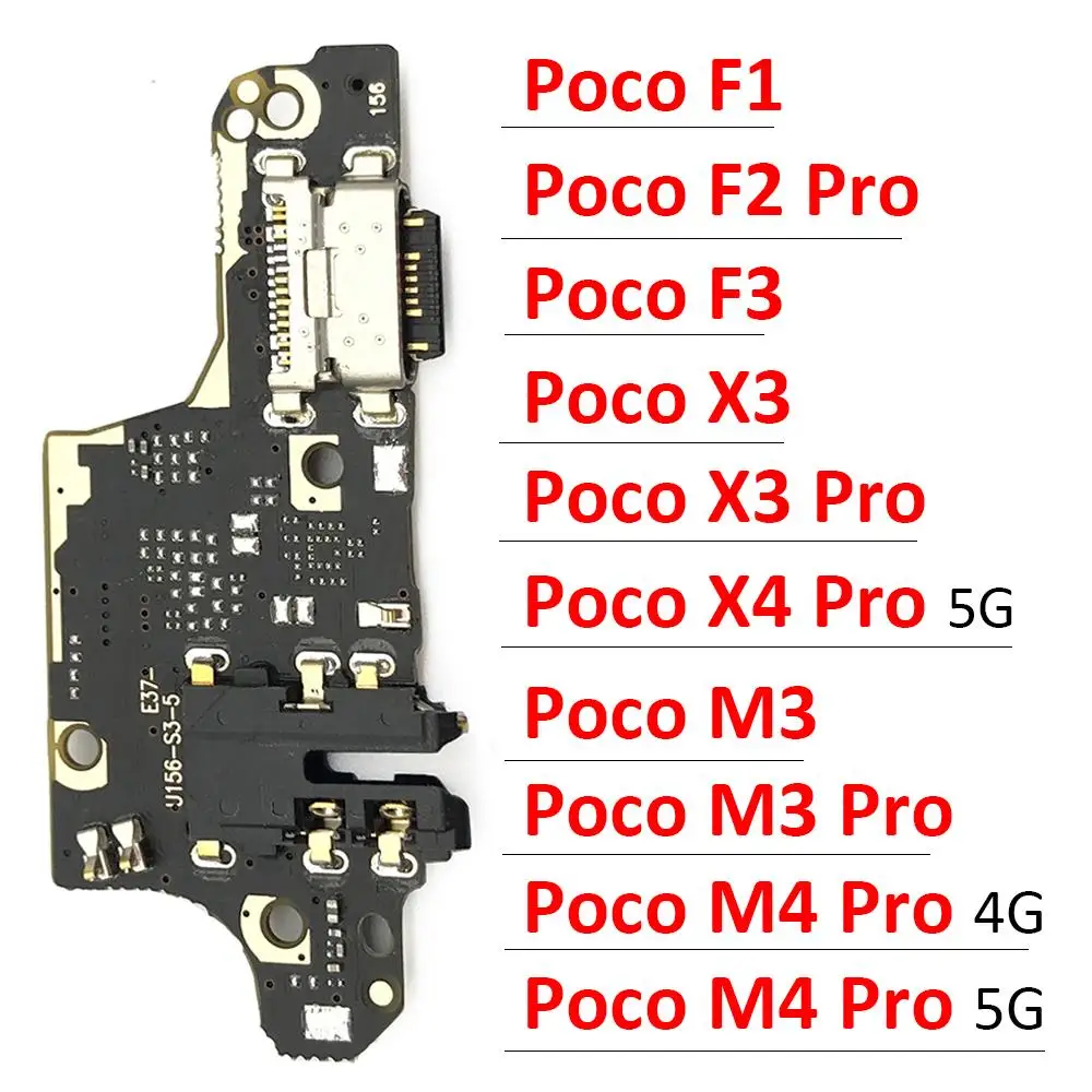 

New For Xiaomi Poco F1 F2 Pro F3 X3 X4 M3 M4 Pro 4G 5G USB Port Charger Dock Connector Charging Board FLex Cable Microphone