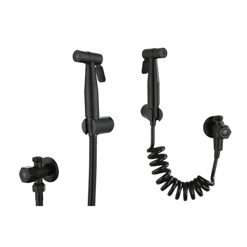 

Black Toilet Bidet Set Wall Shower Bathroom Accessories Bidet Spray Head Washing Clean Toilet