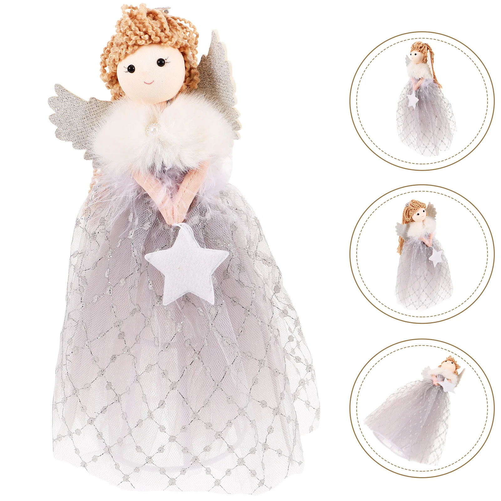 

Christmas Tree Topper Small Angel Figurine Decorative Angel Topper Tree Decoration Xmas Party Favor