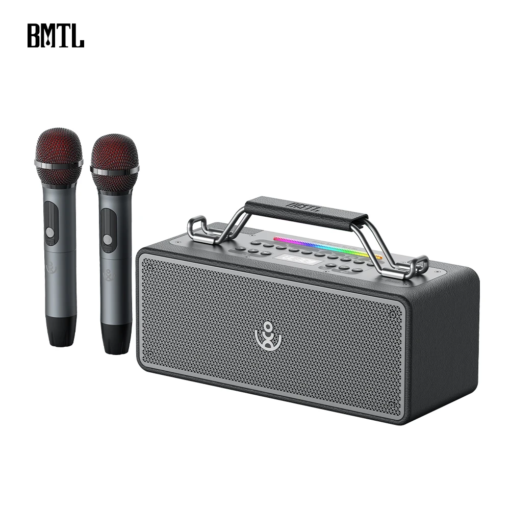 Фото Портативная колонка BMTL Bold, водонепроницаемая, с Bluetooth, усиленными басами, бумбокс, звуковая система, караоке-колонка с микрофоном. №1