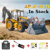 1/14 RC Hydraulic Backhoe Loader Aoue-BL71 Two Heads Busy Metal 2 In 1 Loader Excavator Model with Light Sound Model Boy Toy
