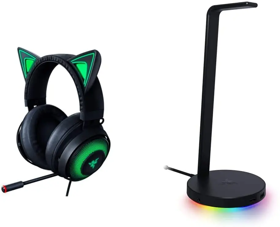 

FOR Razer Kraken Kitty RGB USB Gaming Headset + Base Station V2 Chroma: Classic Black