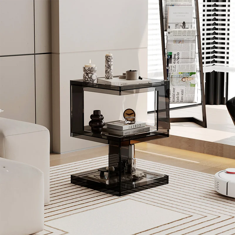 Акриловый черный прикроватный столик современный минималистичный роскошный