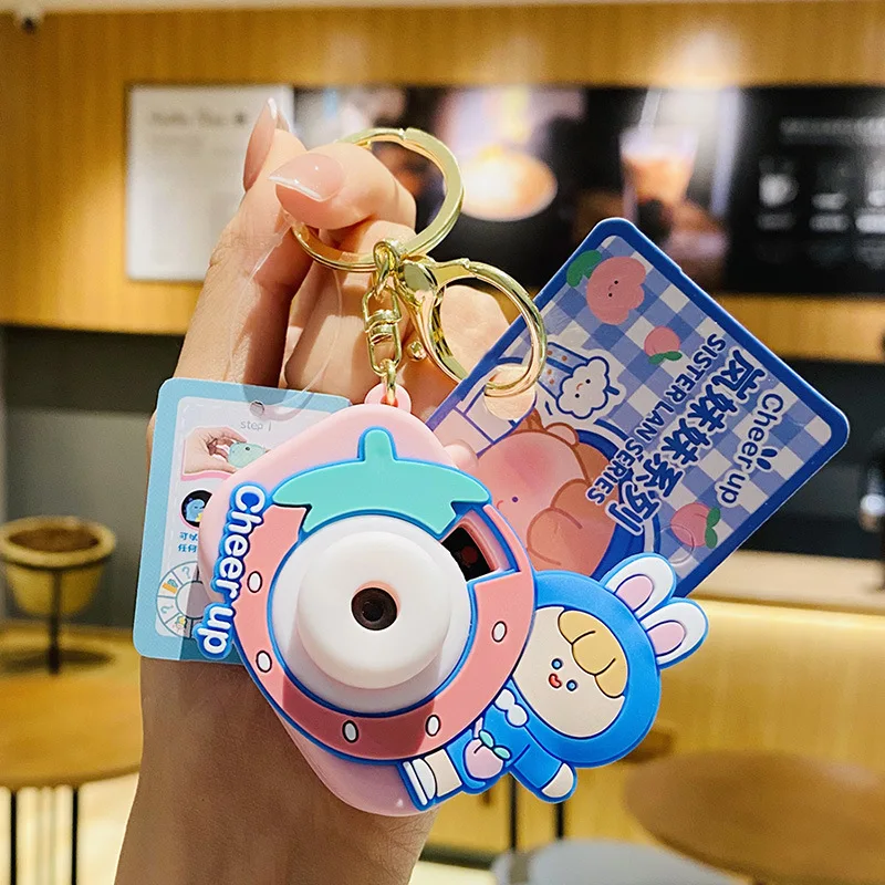 Креативный игрушечный брелок с радужной проекцией камеры фонариком детский