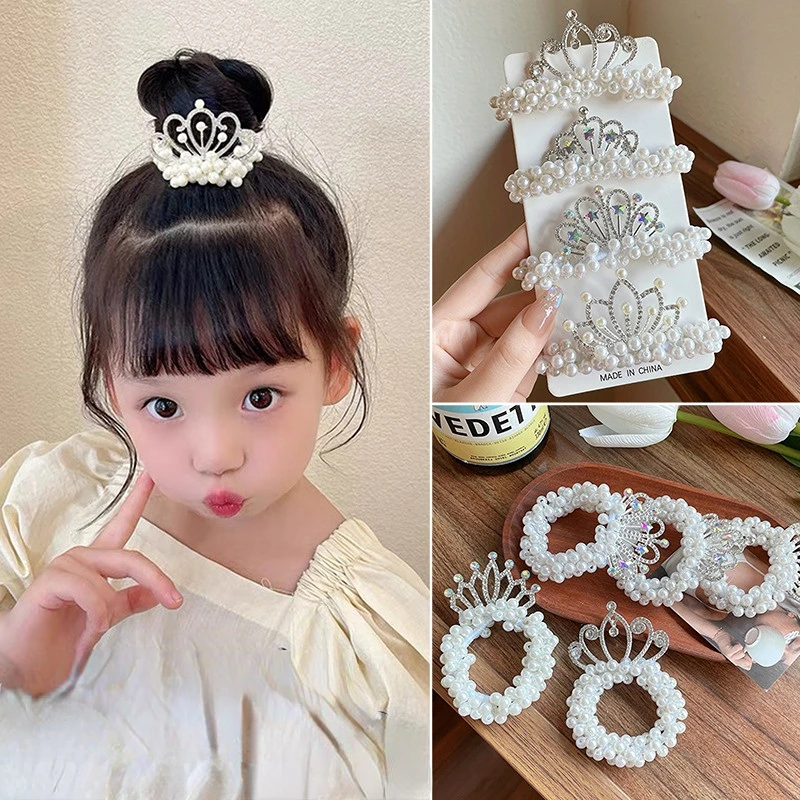 

Аксессуары для волос для девочек, Корона Стразы, тиара на день рождения, завязка для волос с кристаллами, резинка для волос, резинки, головны...