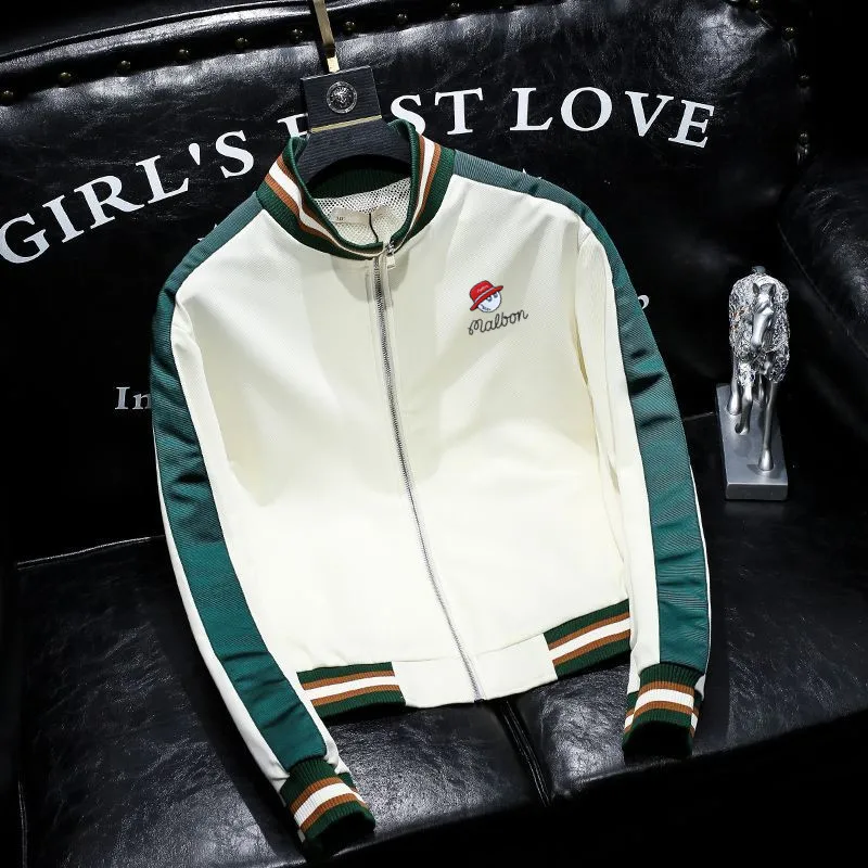 

Windbreak men's golf clothing Mens Golf Jackets Golf wear men Sport Stand Collar Zipper Coats horse Golf clothes wear men 2022