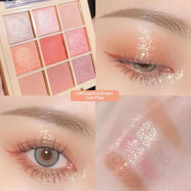 

9 Colors Glitter Eyeshadow Palette Pearlescent Matte Earth Color Shimmer Eye Makeup Palette Waterproof Korean Makeup Cosmetics