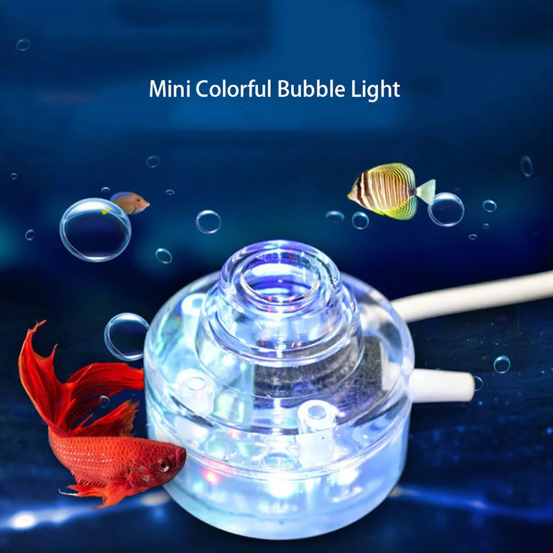 

Миниатюрный красочный светильник-пузырь для аквариума, камень-пузырь, кислородный насос, аквариумное украшение, аксессуары для аквариума, ...