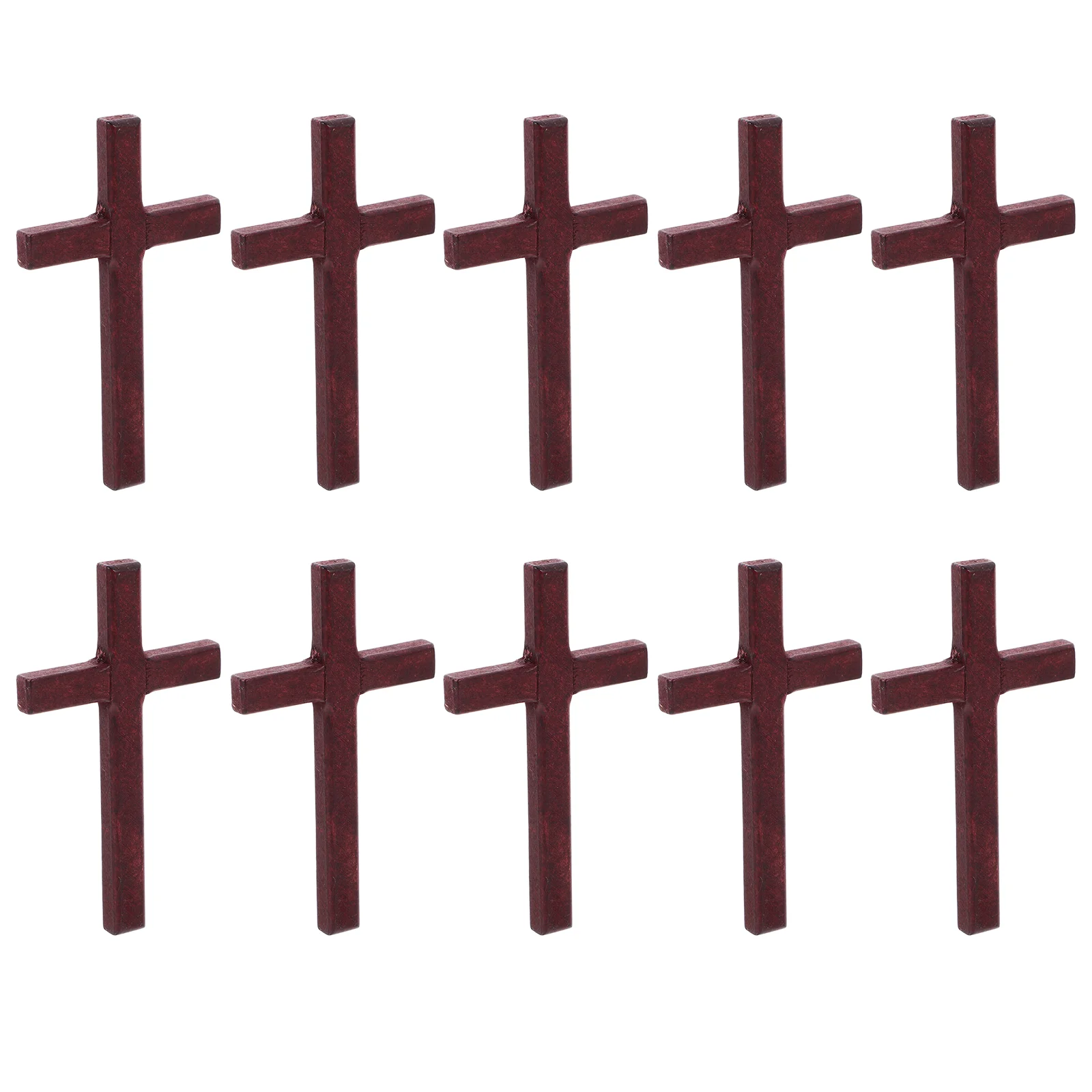 

10PCS Mini Wooden Cross Hand Holding Crosses Portable Prayer Crosses Props