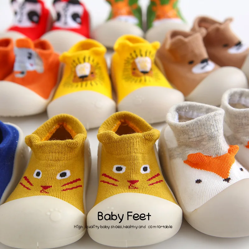 Baby Boys Girls Sock Shoes Non-slip Floor Socks Baby Soft Rubber Sole Toddler Shoes Socks Baby Socks with Rubber Soles