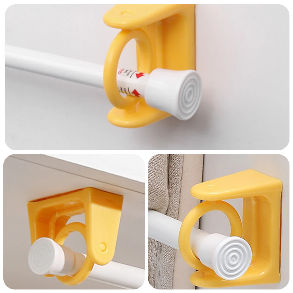 Strong Curtain Rod Bracket Holders Hooks Self-adhesive Holder Clothes Rail Toilet Bathroom kitchen Accessories 2pc |