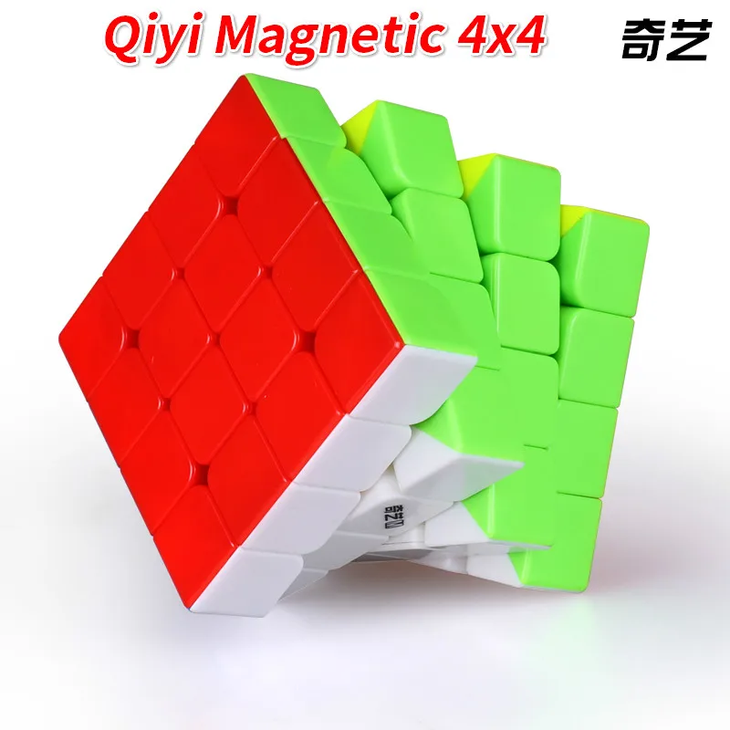 

Qiyi Mofangge серии MS, магнитные игрушки 4x4x4, черный магический куб, без наклеек, извилистая скорость, пирамидмагниты, Neo Cubo, развивающие игрушки