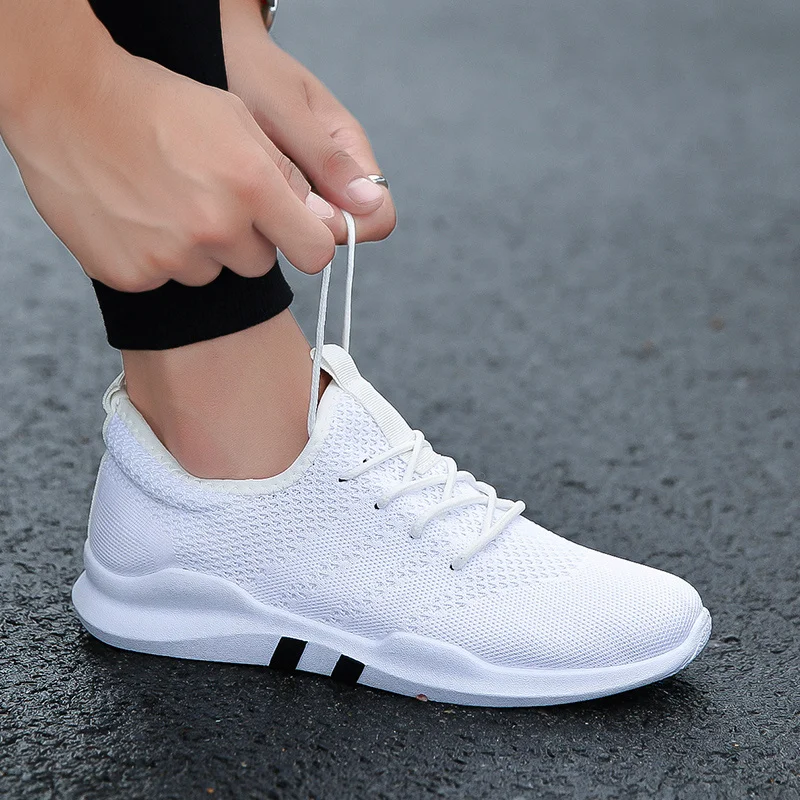 

2023 Summer New Flying woven running shoes men's casual sports shoes Men Footwear Breathle Mesh Light Walking sneaker
