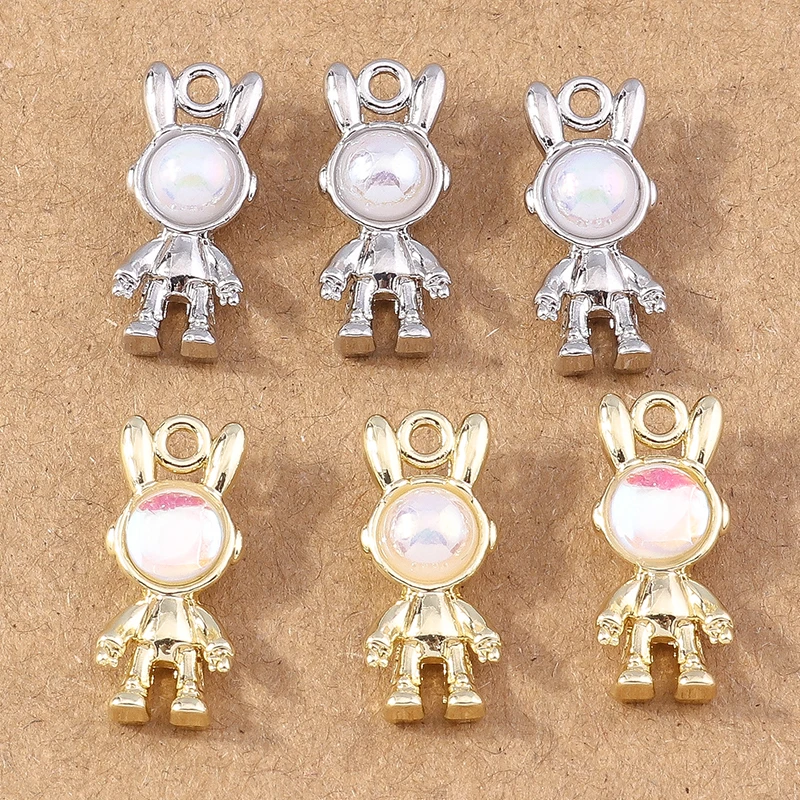 

5pcs/Lot Lovely Crystal Animal Charms Rabbit Pendants for Making Necklaces Earrings Handmade DIY Jewelry Accessories