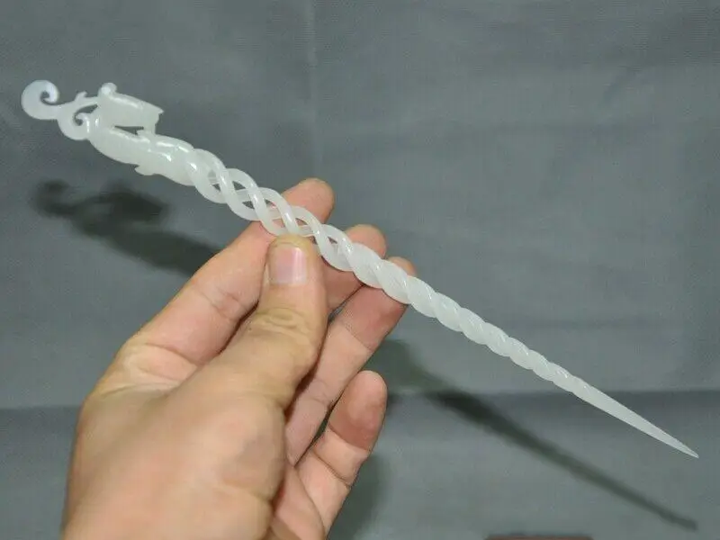 Изысканные старые Старые китайские белые нефритовые резьбовые бриллиантовые