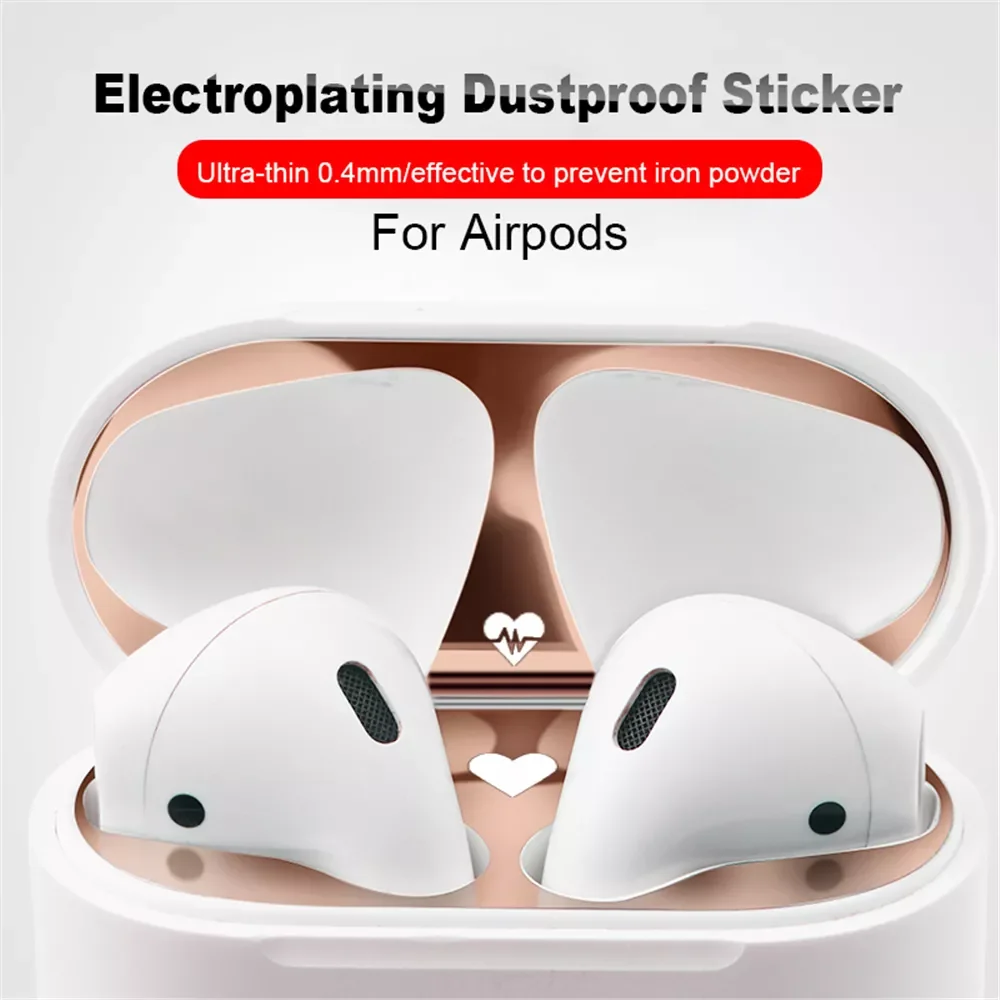 

Metal Film Sticker For AirPods /Airpods Pro Iron Shavings Dust Guard film Ultra Thin Skin Protective Cover