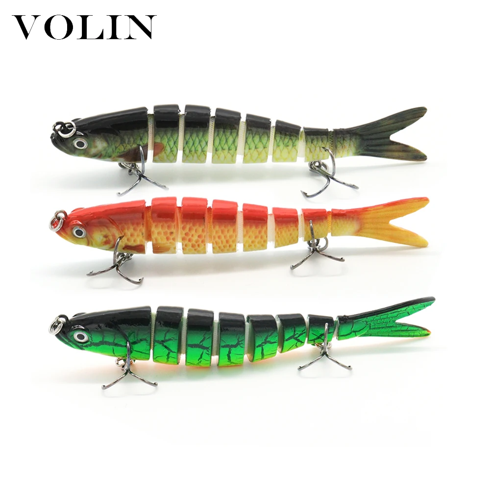 

VOLIN 1pc NEW 130mm 22g Shrimp Wobblers Fishing Lures Jointed Minnow Swimbait 8 Segment Hard Artificial Bait for Fishing Tackle