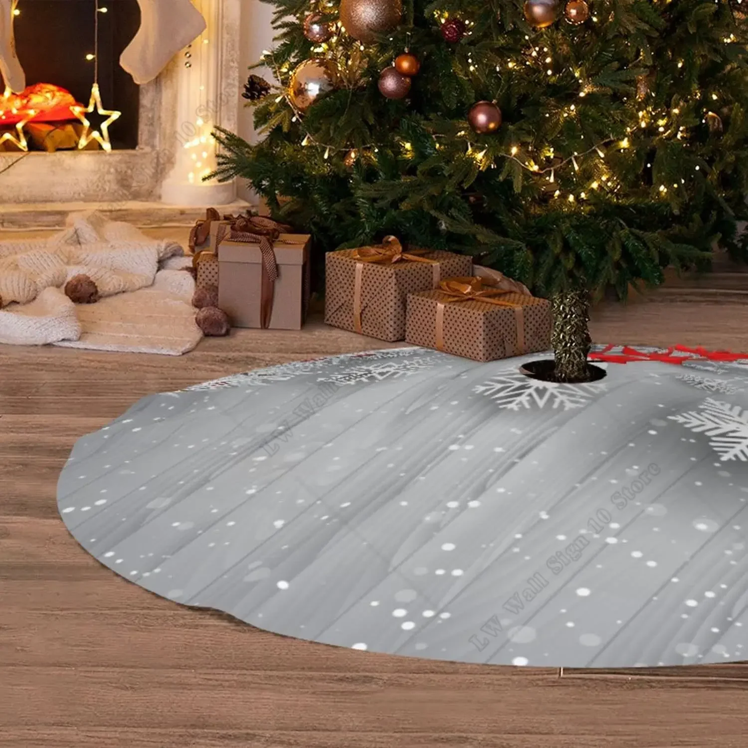 Белый Рождественский шар елочный лист снежинка елочная юбка юбки коврик