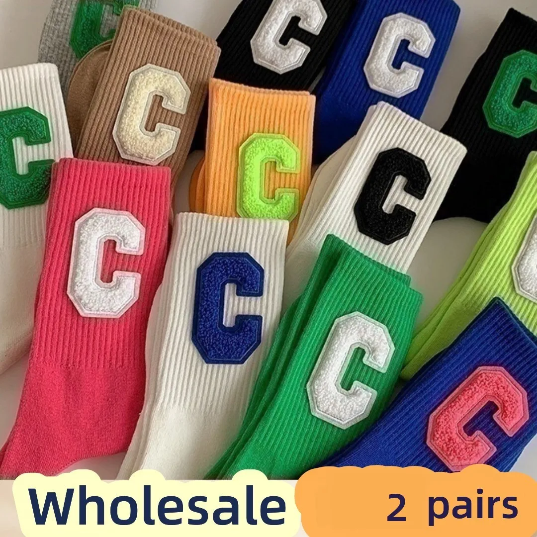 

2 пары (4 шт.) цветных больших спортивных носков C-Letter