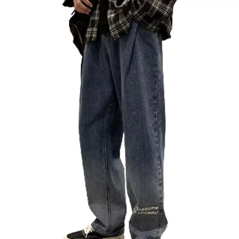 

Loose Trousers Trendy Casual Pants Multi-Color Gradient Tie Feet Pants High Street Quality Jeans Men's