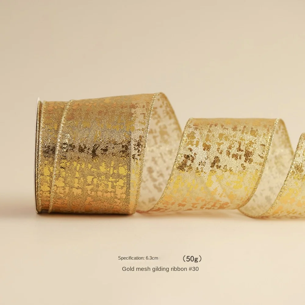 10 ярдов рождественские ленты золото имитация конопли тканая лента с проводной