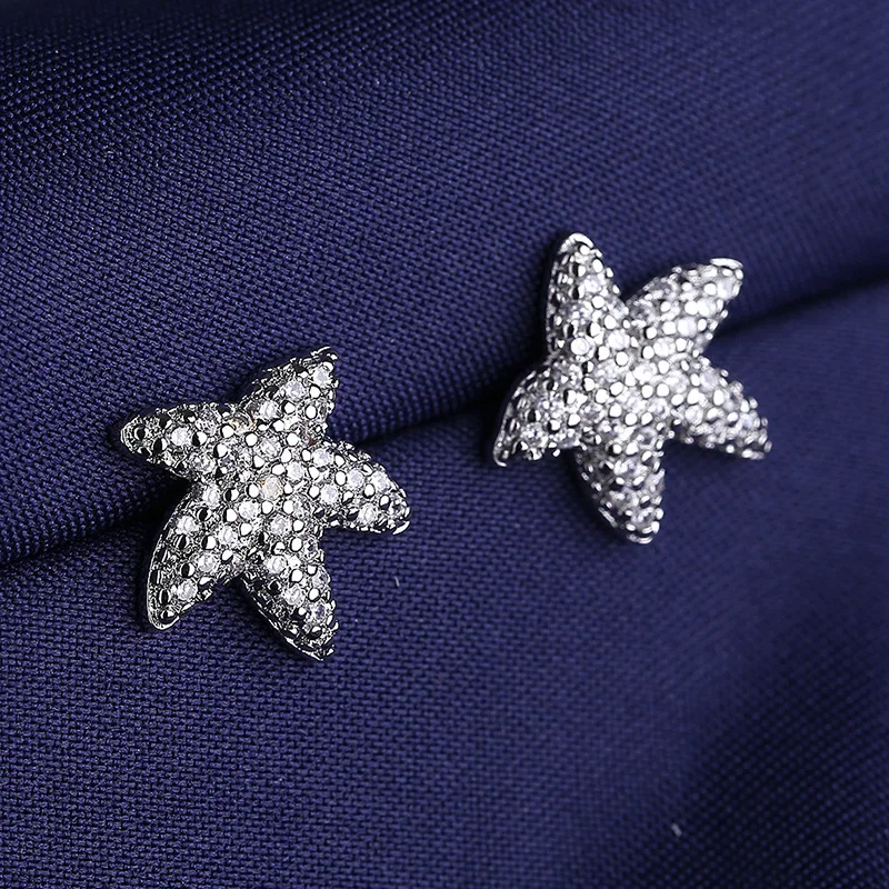 

Роскошные изысканные серьги в виде морской звезды серебряного цвета для женщин, простые модные серьги