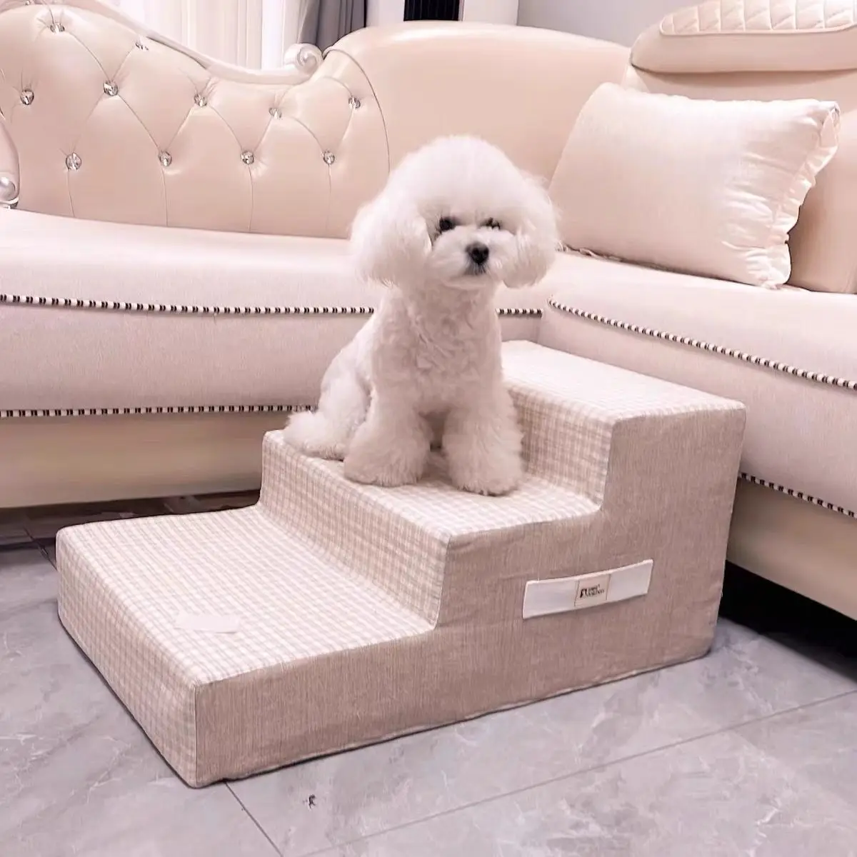 Лестница для собак лестница с 3 ступеньками маленьких и кошек нескользящая