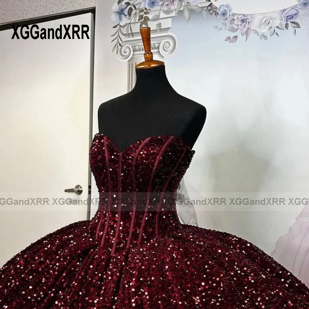 Черное платье Quinceanera по индивидуальному заказу 2024 бальное с блестками Sweet 16