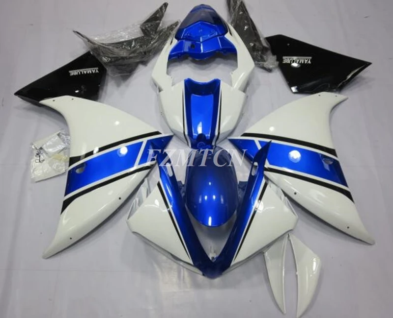 

4Gifts New ABS Motorcycle Whole Fairings Kit Fit for YAMAHA YZF - R1 2012 2013 2014 12 13 14 Bodywork Set Custom Blue White